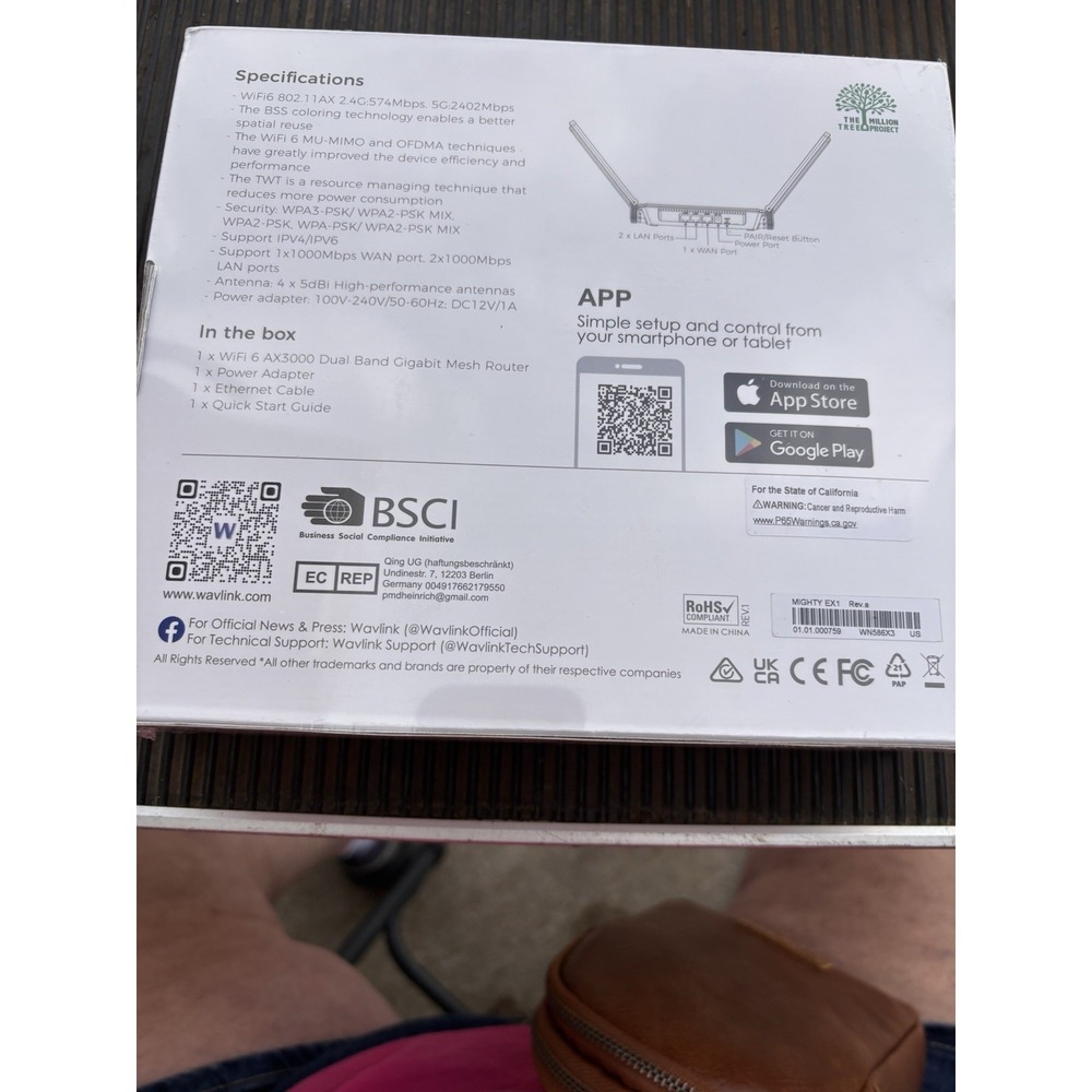 WAVLINK Mighty EX1 AX3000 Dual-Band Wi-Fi 6 Mesh Router (Model: WL-WN586X3) NEW - Picture 3 of 4